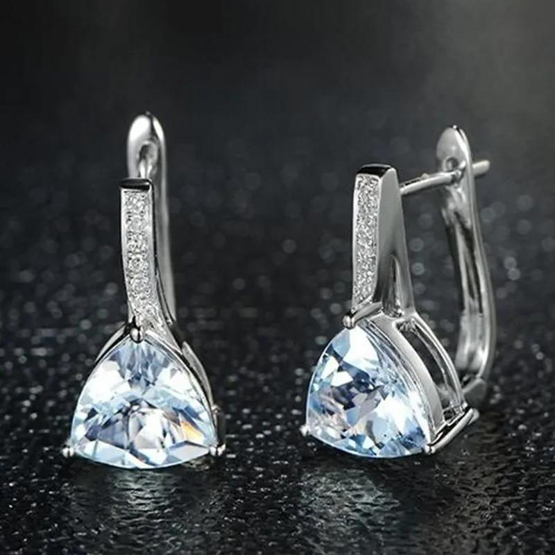 Women's Ear Clip Earrings Summer Small Earrings Tassel Gemstone Earrings