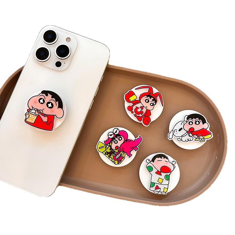 Crayon Shin-chan Cartoon Phone Airbag Holder - Telescopic & Foldable for Apple, Huawei, Xiaomi