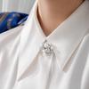 Women Brooch, Snowflakes LOVE Bouquets Compact Versatile Pin, Lapel Collar Badge with Imitation Pearl Cubic Zirconia Inlay