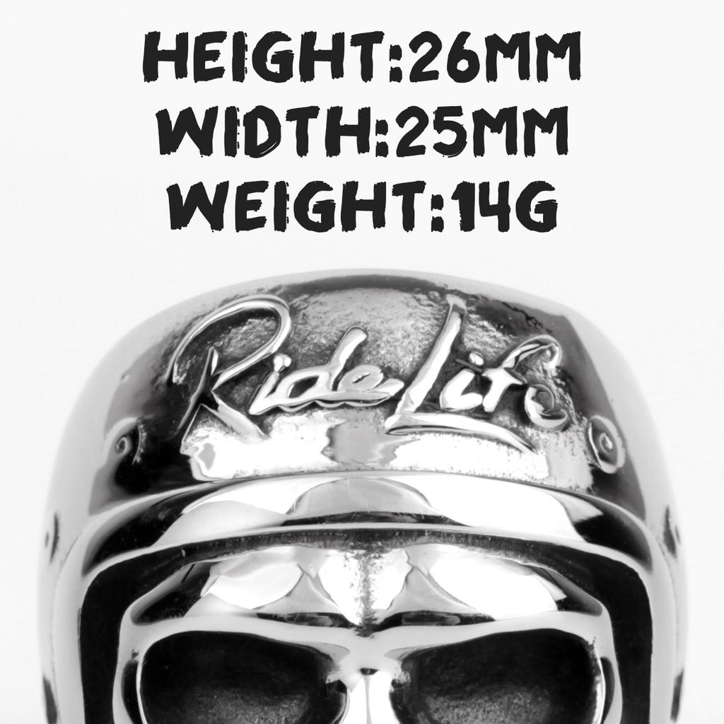Rider Life Skull Biker Gothic Moto Men Rings Punk Hip Hop for Boyfriend Male Stainless Steel Jewelry Creativity Gift