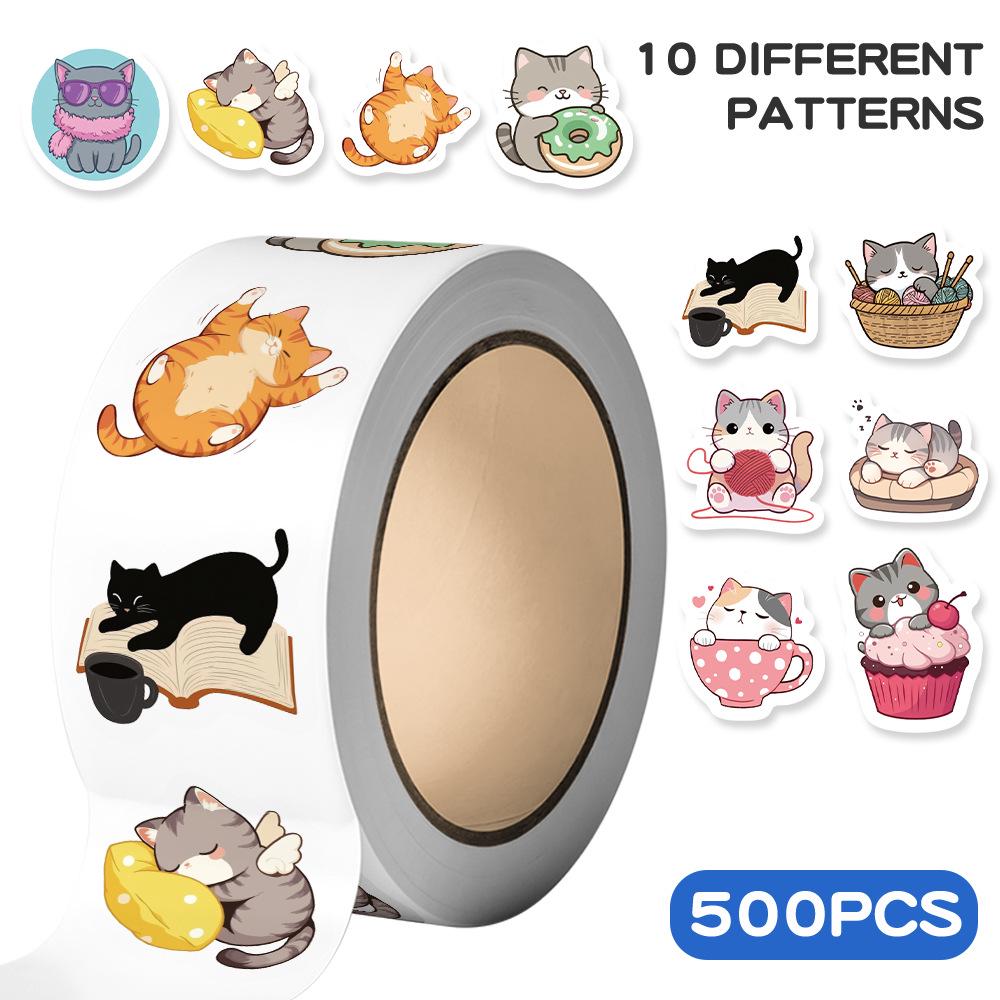 

Cute Cartoon Cat Washi Tape - 500 Sheets/Roll for Scrapbooking, DIY, Envelope Sealing, and Decoration JJT144