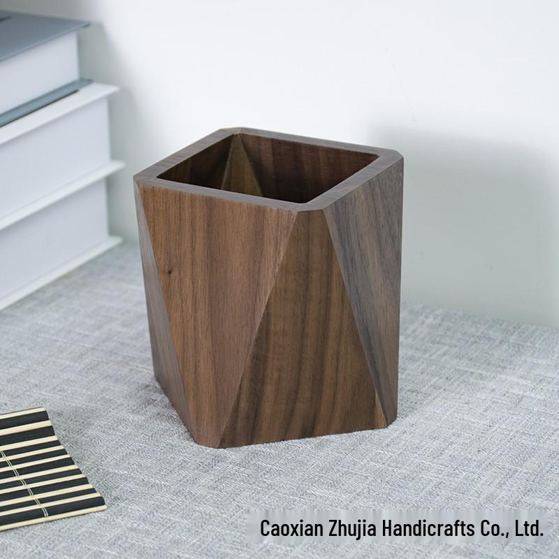 Black Walnut Pen Holder - Desktop Stationery Organizer, Creative Student Gift, Customizable with Logo