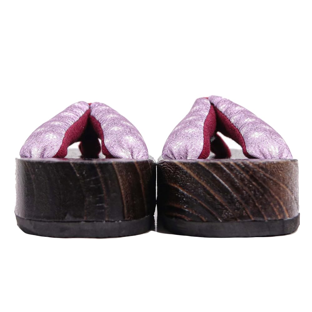 Geta Burnt Girls [KYOETSU] Clogs, Dull, Paulownia, (4 Lilac, Measurement_18_point_0_centimeters)