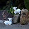 2Piece Resins Sheep Figurines Miniature Animal Ornaments for Enchanting Garden Landscape Decors and Home Desktop Display