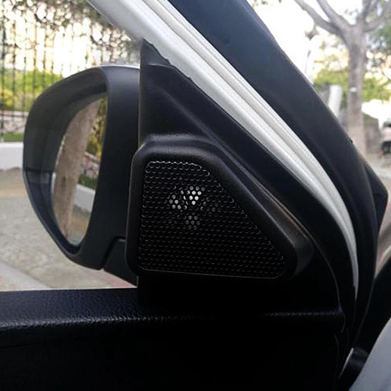 New!Car Door Panel Audio Horn Cover Tweeter Triangular Speaker Loudspeaker Cover Trim For Toyota Corolla 2014-2018