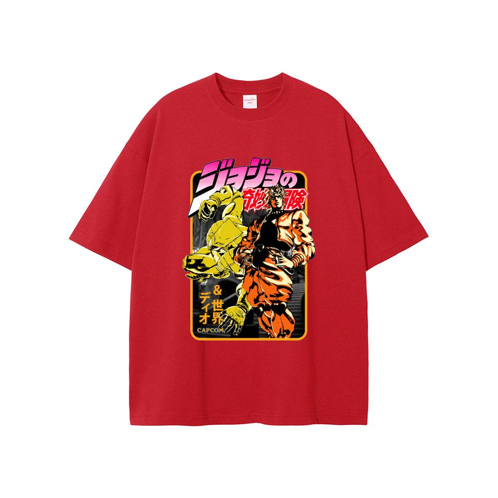 Anime JoJo Bizarre Adventure Jotaro Star Platinum Tshirt Men Women Casual Cotton Short Sleeve Tshirts Manga Vintage T Shirts