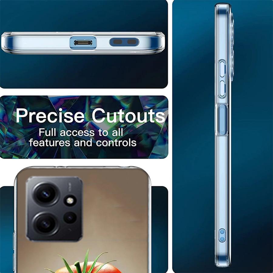 Angry Tomatoes Phone Case For Redmi 12 13C 12C 15C 9 10 10C Note 13 Pro Plus 14 15 Pro 9T 9C 9A TPU Soft Cover Clear Cell Cases