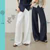 ESE-Y Women's Lyocell Linen Wide-Leg Trousers