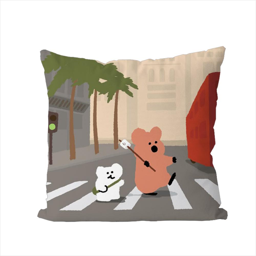 DDinotaeng Pillow Case For Car Sofa Decorative Home Doublesided Print Plush Square Throw Pillow Cushion Cover