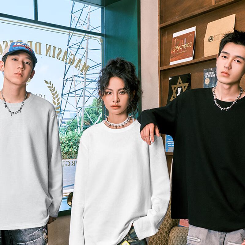 MINISO Men's Waffle Knit Heavyweight Casual T-Shirt