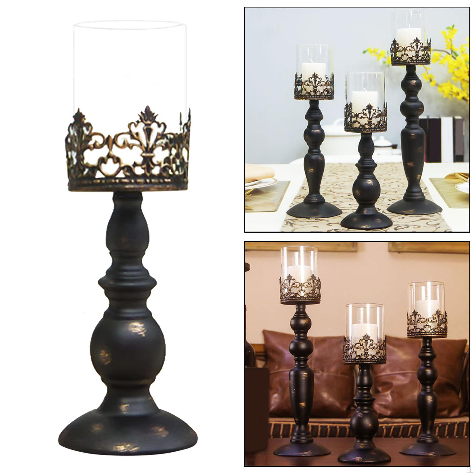 

Подсвечник металлический подсвечник праздничный свечной обеденный стол центральная часть колонна Black Small