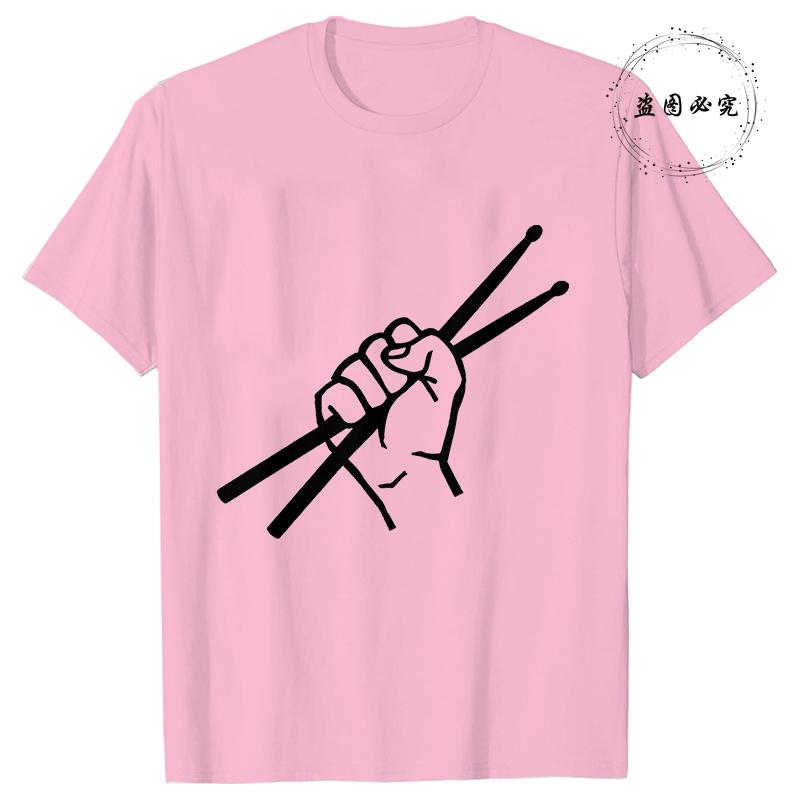 Mens T Shirt Drummer Drumsticks Graphic Y2k Tops Summer Short Sleeve Tees Harajuku Streetwear Unisex TShirt Women Clothing