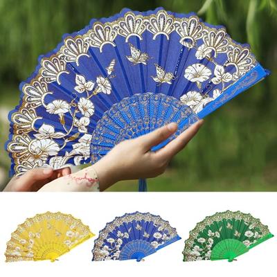 Handventilator im Vintage-Stil, leuchtende Farben, exquisites Muster, feine Verarbeitung, ultraleichter Stoff, Faltfächer im Retro-chinesischen Stil