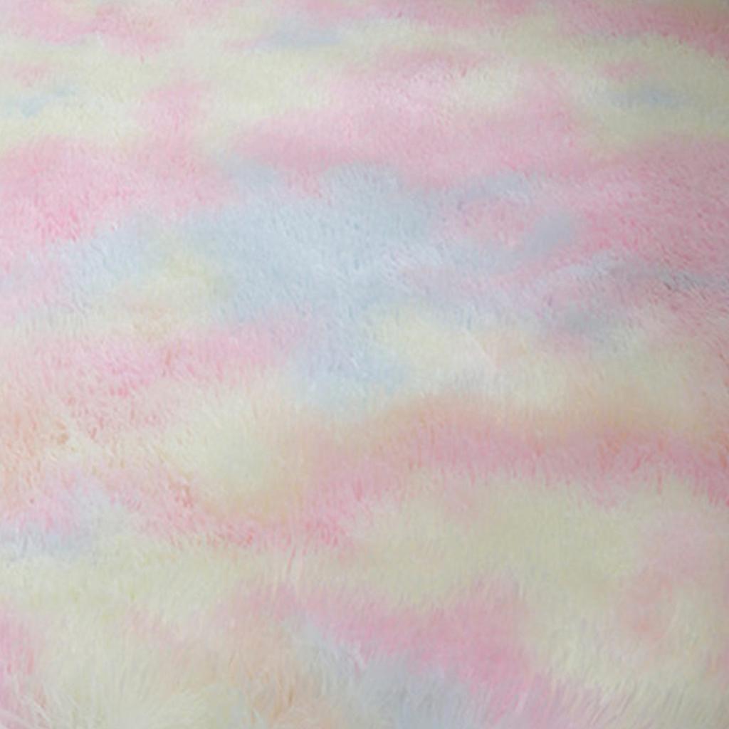 Tie Dye Shaggy Silk Wool Area Rug 40x60cm Modern Square Plush Carpet Soft Carpet for Living Room Bedroom Decor