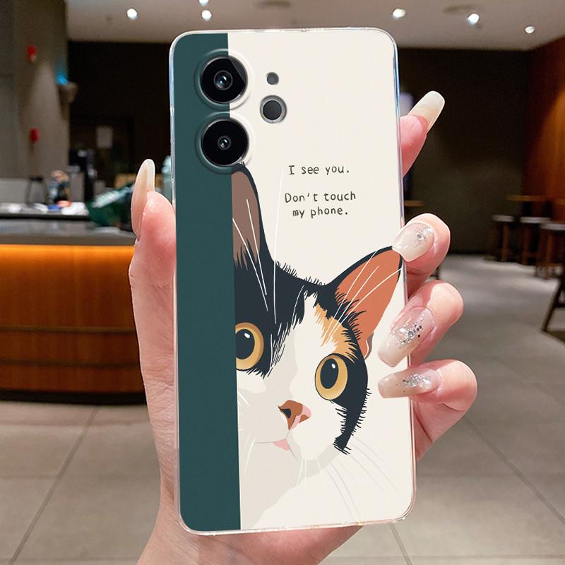 For Realme GT 6/6T/Neo6/Neo6 SE Bumper Soft Silicone TPU Clear Casing Fashion Cartoon Rabbit Painted Anti-fall Soft Cover
