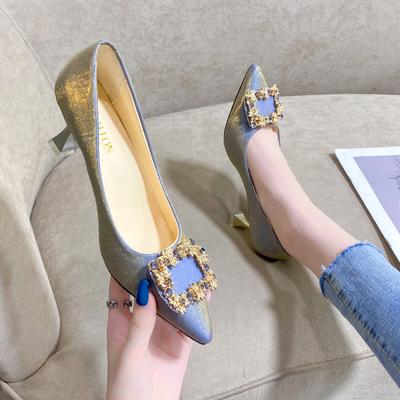 Ψηλά τακούνια φθινόπωρο νέο με φούστα stiletto αίσθηση σχεδιασμού εκλεκτικό ταμπεραμέντο διασημότητα μυτερά μονά παπούτσια