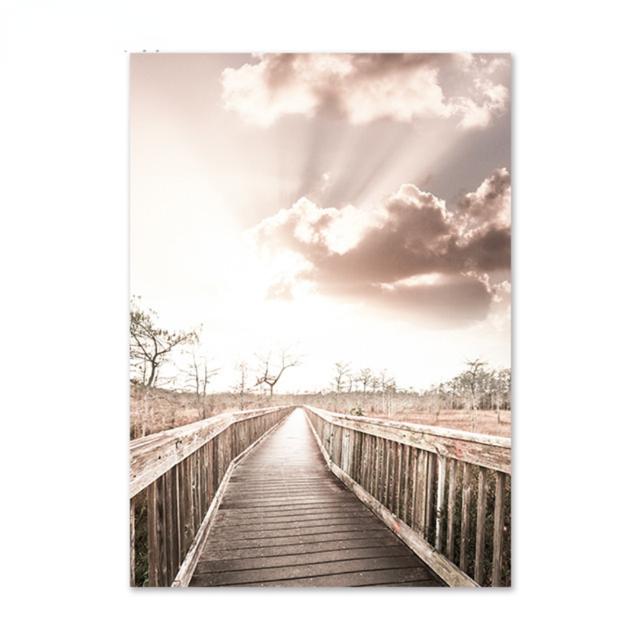 Beach Lake Scenery Canvas Painting Wall Art Pictures Posters Sunrise Sunset Reed Prints for Modern Home Interior Room Decor