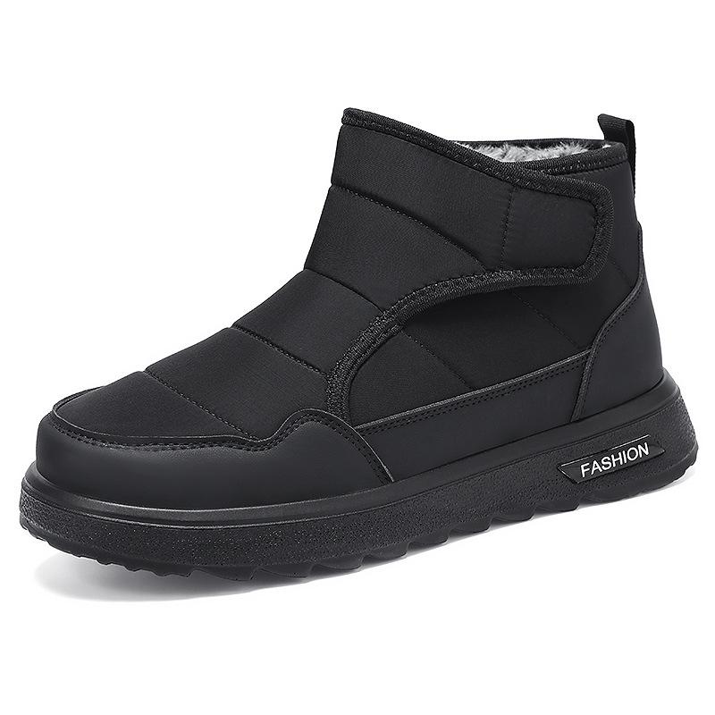 Men's Winter Fleece-Lined Cotton Boots - Plush Lining Slip-On Snow Shoes