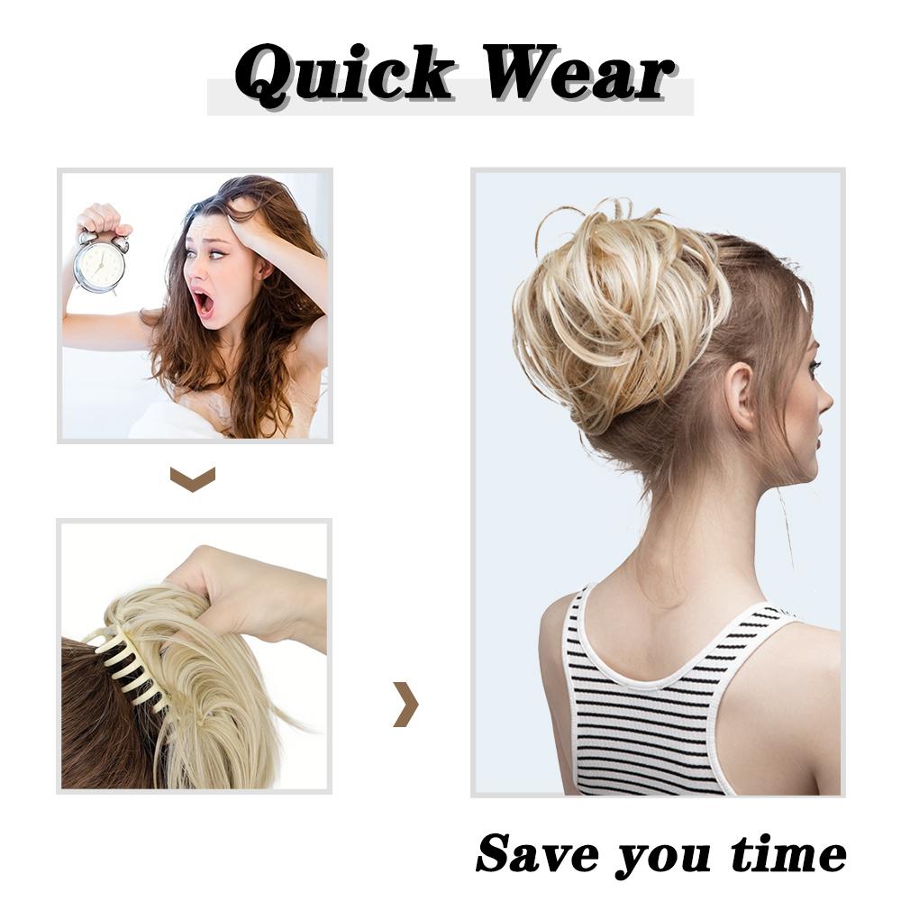 MISS WIG Synthetic Short Wavy Ponytail Extensions Deformation Claw Ponytail Style For Women Daily Party Wear