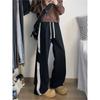 Mens Vintage 3-Stripes Washed Jeans Loose Wide Leg Streetwear Casual Pants