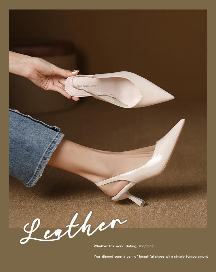 Décolleté Slingback a Punta in Vernice - Stile Coreano, Taglia 35-43, per il Pendolarismo Quotidiano