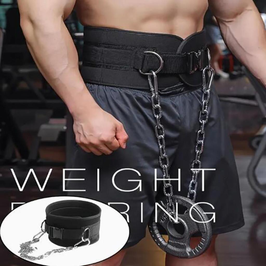 Dip Belt Weight Lifting Belt Heavy Duty Powerlifting Waist Band with Chain for Men Women Gym Deadlift Squat Pull Up Strength Training Waist Band