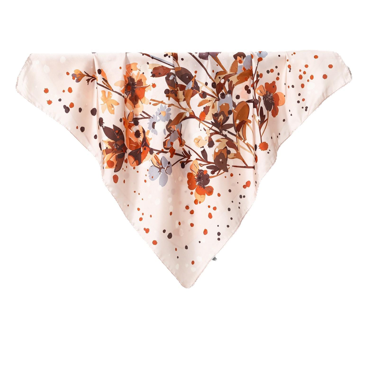 

New Classic Women s Ombre Silk Scarf – Versatile Small Neck Accessory Ombre Floral Navy