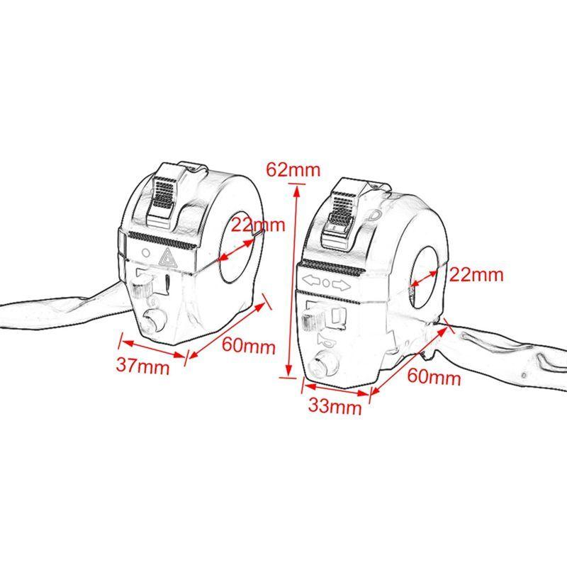 SXR-Motorcycle Handlebar Control Switch Left Right Side Control Switch Turn Signal Horn Switch