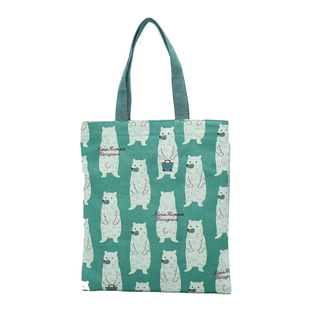 [Kusuguru Japan] Printed Tote Bag, Bear Pattern, GR