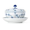 Imported Royal Copenhagen Blue Fluted Plain Bowl 380ml Saucer 1064774 [Regular Product] (with Lid) &
