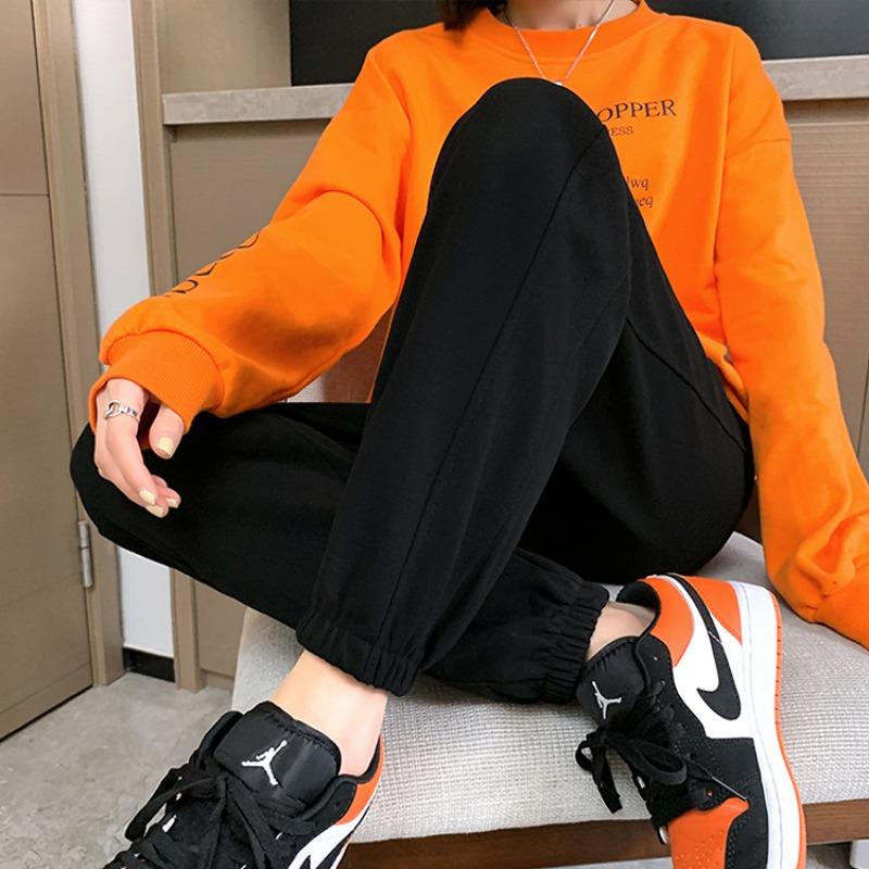 New Gray Sweatpants Women's Spring and Summer Tied Harlan Pants Small High Waist and Thin Casual Sweatpants Women