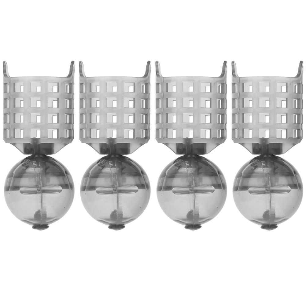 

4Pcs PE Plastic Portable Fishing Feeder Lure Bait Cage Tackle Accessories with WeightM