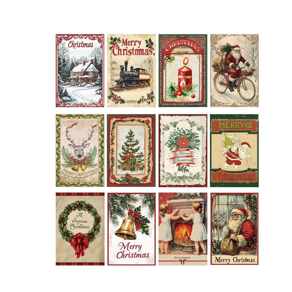 12pcs Elk Deer Bottle Gift Wrapping Tag Santa Wine Bottle Label  Bar