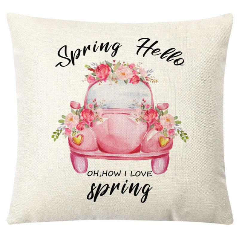 Pillow Nordic Linen Pillow Cover Spring Living Room Sofa Cushion Lumbar Cushion