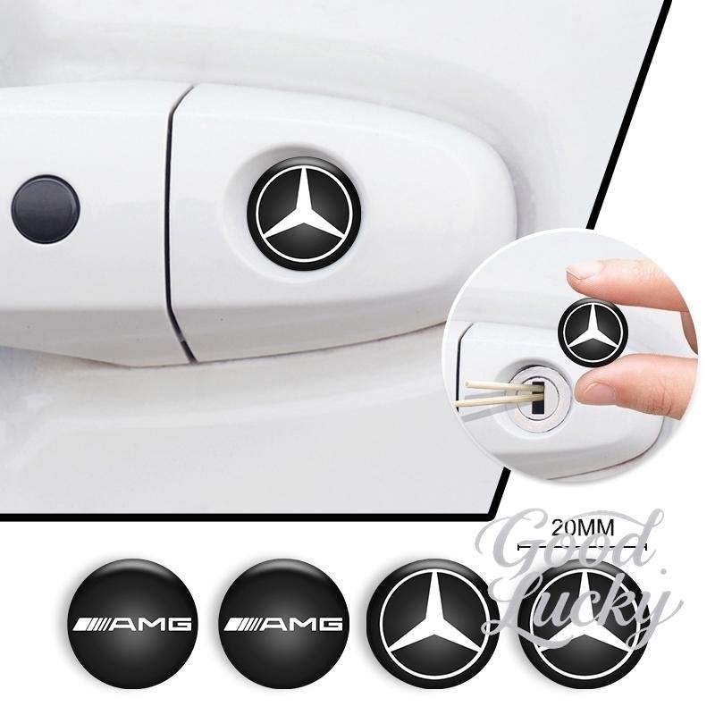 4pcs Car Anti-blocking Remote Keyhole Door Lock Keyhole Stickers For Mercedes Benz A B C E S Class C200 C300 E350 E260L W205 NI9