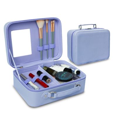Cestovní pouzdro na make-up se zrcátkem – dělitelné kosmetické pouzdro na make-up, voděodolné PU pouzdro