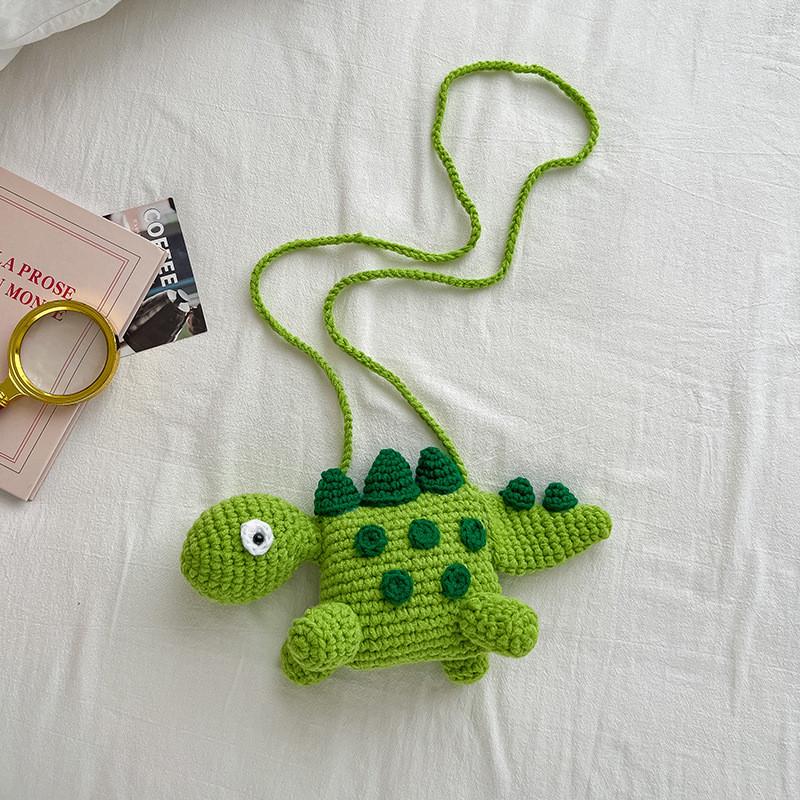Dinosaur Cute Mini Cartoon Coin Purse Woven Bag For Boys And Girls Use Daily
