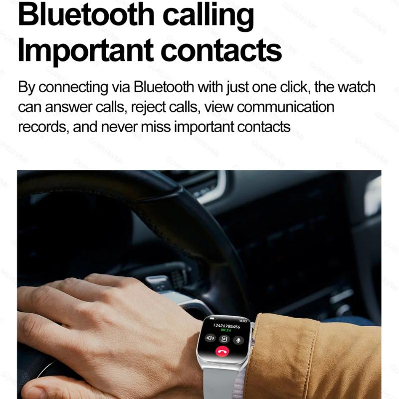 2025 Nové NFC Chytré hodinky AMOLED Displej Vždy zobrazují čas Bluetooth volání Série 9 Hodiny Vlastní ciferník Muži Sport Zdraví Ženy Chytré hodinky