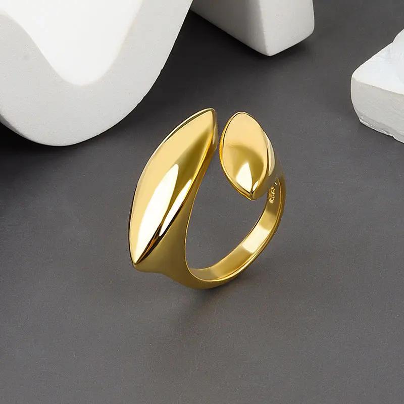 LATS Designer Gold Silver Colour Water Drop Ring Woman Europe America Jewelry Trendy Accessories Gift
