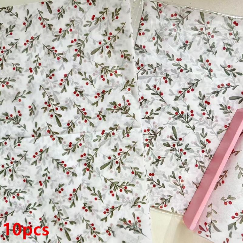 10Pcs Christmas Tissue Paper Gift Wrapping Paper Birthday Gift Wrapping Papers Festival Craft Packaging Paper For Christmas