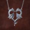 Collana con Ciondolo Cuore di Drago Medievale con Catena in Lega per Regalo Romantico