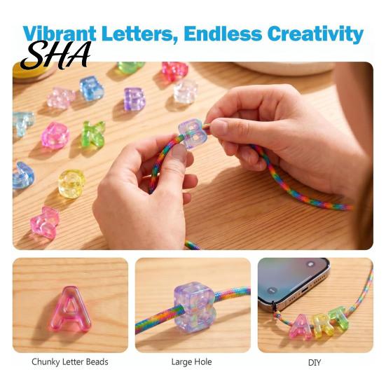 Customized Crafting Beads for Adults Kids 26Pcs A to Z Acrylic Alphabet Letter Beads, Chunky Large Accessories Luggage Tags Colorful DIY Keychains Bag