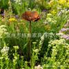 Outdoor Metal Garden Stake Flower Sculpture Decorative Yard Ornament Iron Flower Plant Stake for Lawn Patio Pathway Accent