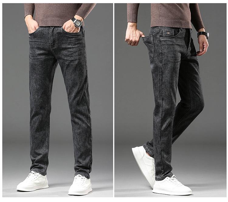 Premium Men's Elastic Straight-Leg Jeans - Trendy Business Casual for Autumn/Winter
