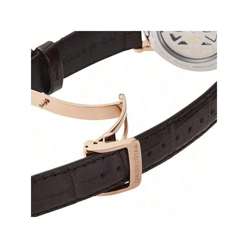 Classic Automatic Mechanical Watch, Genuine Leather Strap, Blue Dial, Men's Watch, Item Number: RE-AW0005L00B