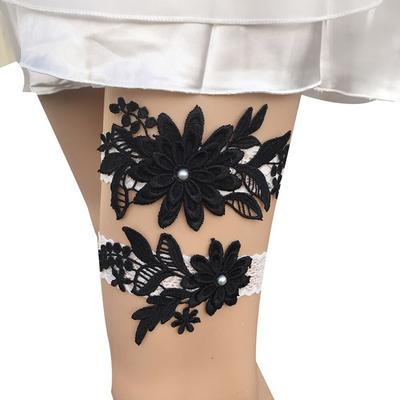 Lace Sexy Ensemble 2 Pièces Jarretière de Mariage Broderie Dentelle Florale Jarretières Sexy Pour Femmes/Mariée Anneau de Cuisse Jarretière de Jambe Nuptiale