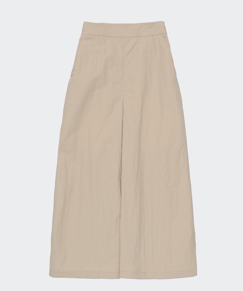NEALIZE Nylon Maxi Skirt Beige