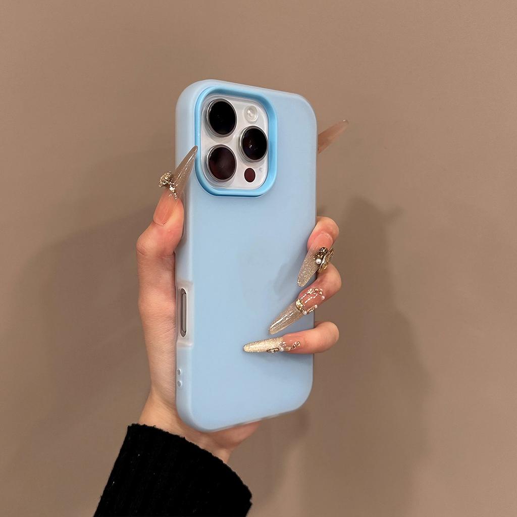 Luxury 2IN1 Candy Color Clear Matte Phone Case for 17 Air16 15 14 Plus 13 12 Pro Max 11 Shockproof Bumper Soft Skin Cover