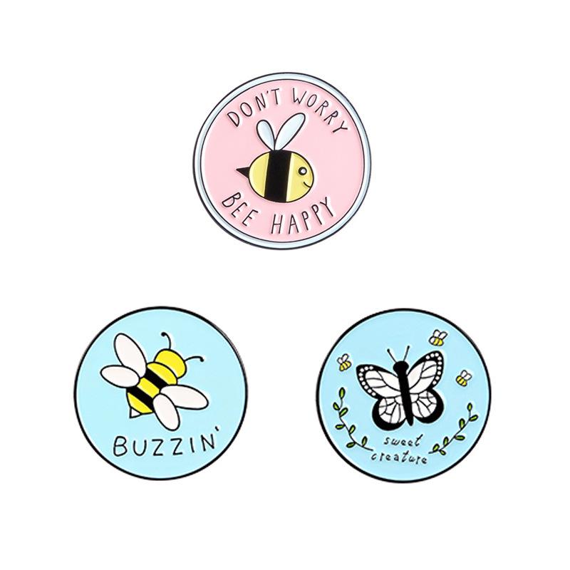 Charming Insect Friends: "Don't Worry, Bee Happy" Brooch