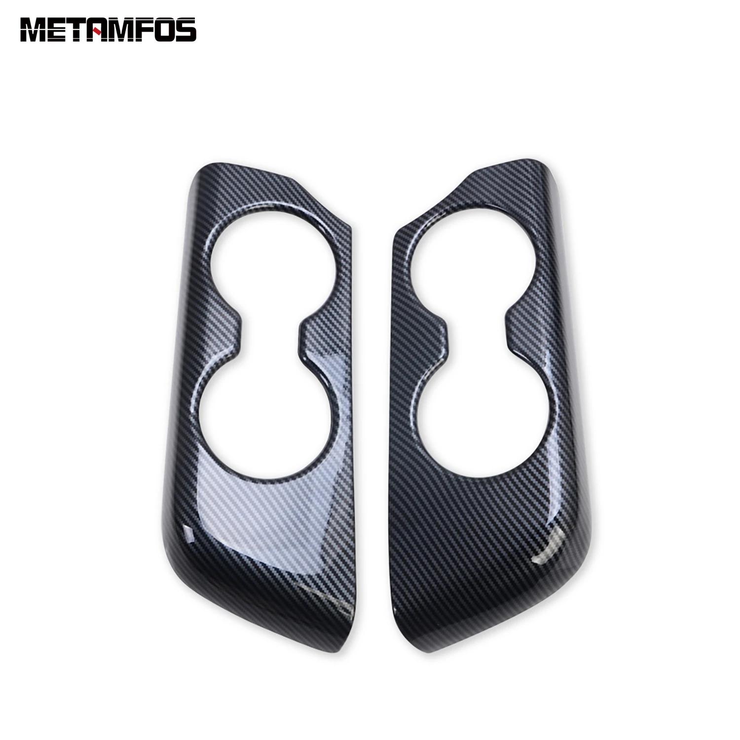 Accessories For Toyota Highlander Kluger -  2024 Carbon Fiber Interior Rear Seat Water Cup Holder Panel Cover Trim Carbon Fiber Plastic